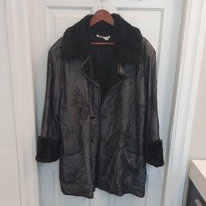 Simon Chang Elegant Black Embroidered Trench Coat